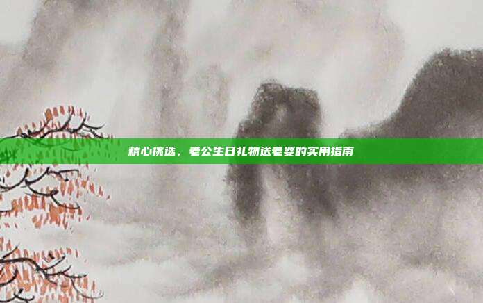 精心挑选，老公生日礼物送老婆的实用指南