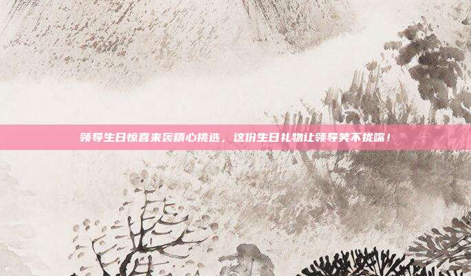 领导生日惊喜来袭精心挑选，这份生日礼物让领导笑不拢嘴！