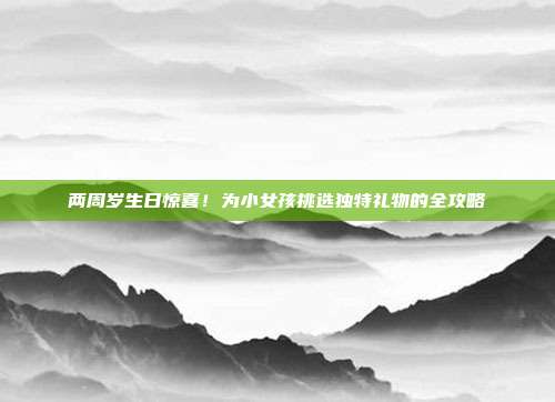 两周岁生日惊喜！为小女孩挑选独特礼物的全攻略