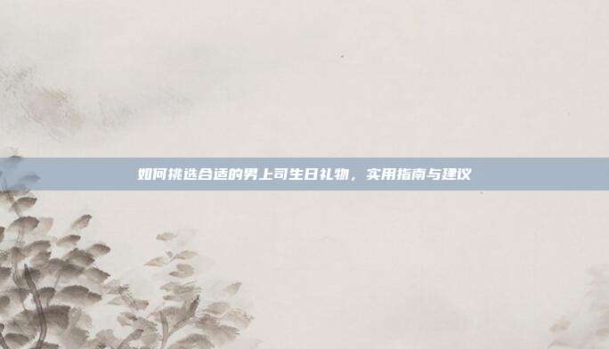 如何挑选合适的男上司生日礼物，实用指南与建议