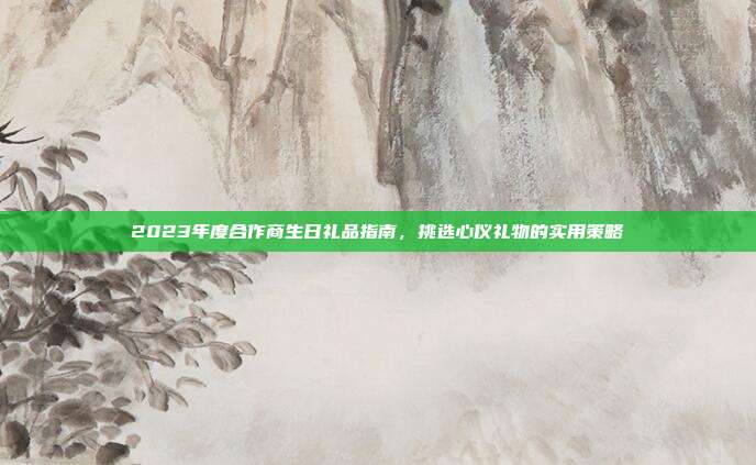 2023年度合作商生日礼品指南，挑选心仪礼物的实用策略