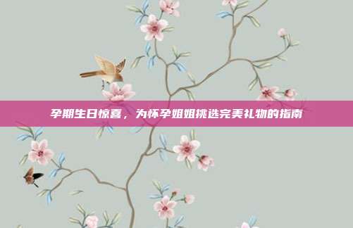 孕期生日惊喜，为怀孕姐姐挑选完美礼物的指南