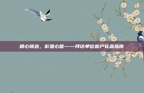 精心挑选，彰显心意——拜访单位客户礼品指南