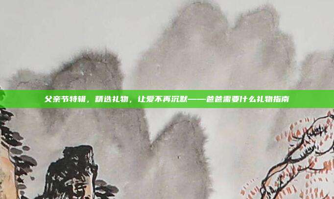 父亲节特辑，精选礼物，让爱不再沉默——爸爸需要什么礼物指南
