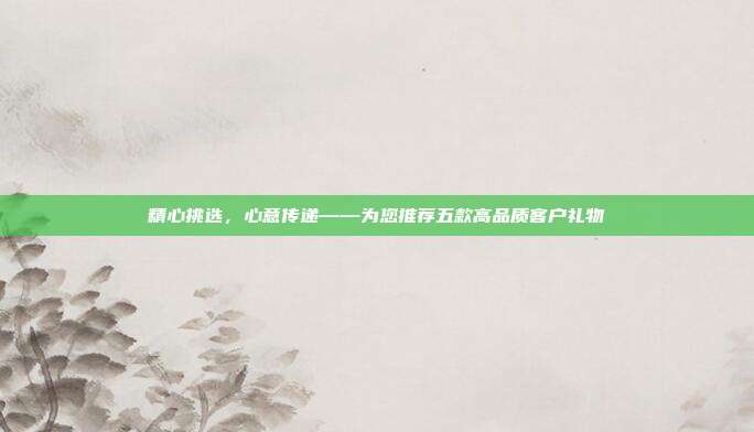 精心挑选，心意传递——为您推荐五款高品质客户礼物