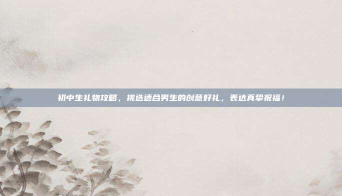 初中生礼物攻略，挑选适合男生的创意好礼，表达真挚祝福！