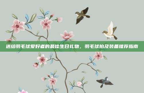 送给羽毛球爱好者的最佳生日礼物，羽毛球拍及装备推荐指南
