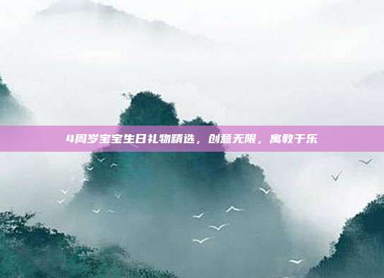 4周岁宝宝生日礼物精选，创意无限，寓教于乐