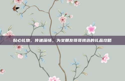 贴心礼物，传递深情，为女朋友哥哥挑选的礼品攻略