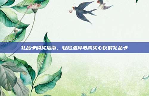 礼品卡购买指南，轻松选择与购买心仪的礼品卡
