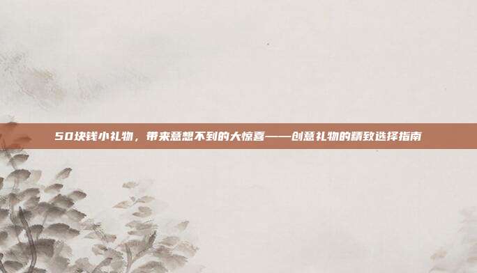 50块钱小礼物，带来意想不到的大惊喜——创意礼物的精致选择指南