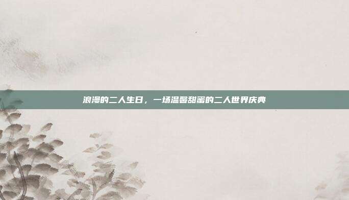 浪漫的二人生日，一场温馨甜蜜的二人世界庆典