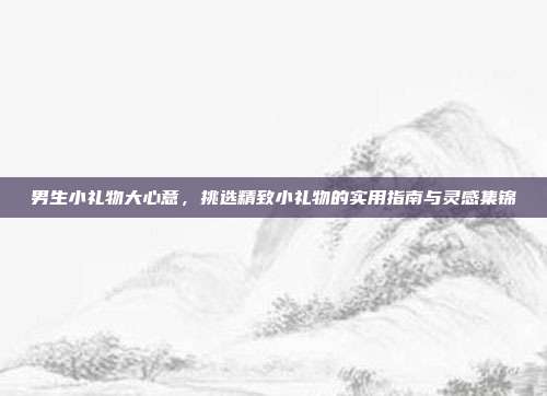 男生小礼物大心意，挑选精致小礼物的实用指南与灵感集锦