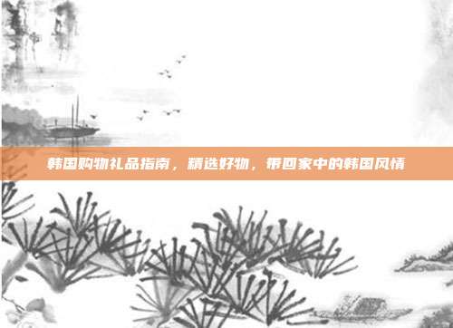 韩国购物礼品指南，精选好物，带回家中的韩国风情