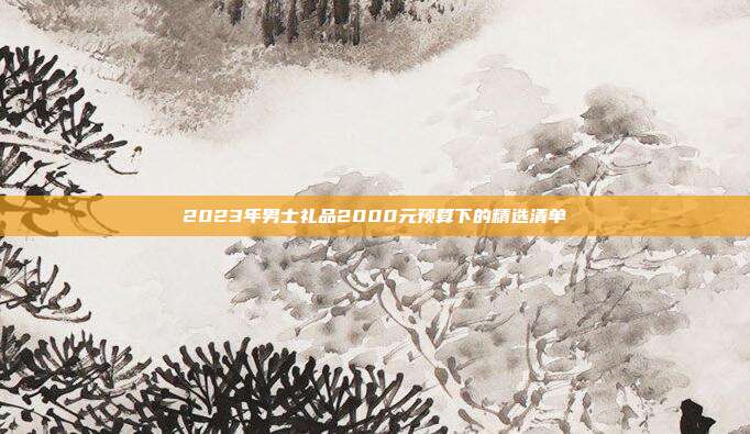 2023年男士礼品2000元预算下的精选清单