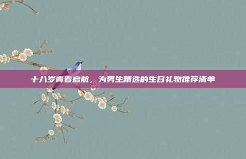 十八岁青春启航，为男生精选的生日礼物推荐清单