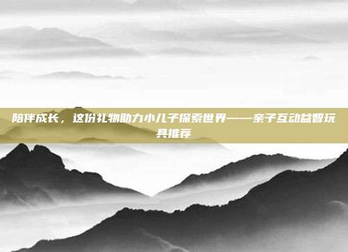 陪伴成长，这份礼物助力小儿子探索世界——亲子互动益智玩具推荐