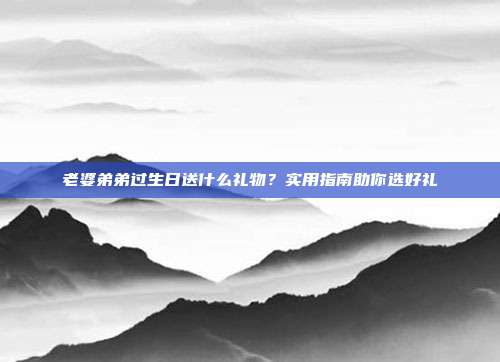 老婆弟弟过生日送什么礼物？实用指南助你选好礼