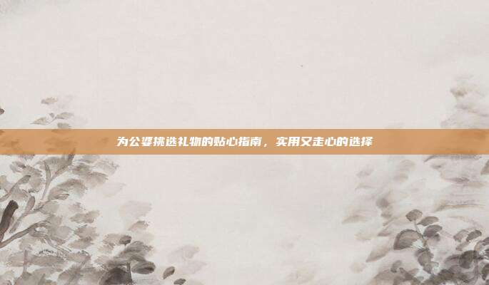 为公婆挑选礼物的贴心指南，实用又走心的选择