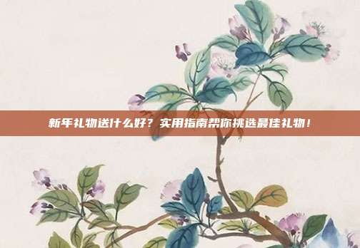 新年礼物送什么好？实用指南帮你挑选最佳礼物！