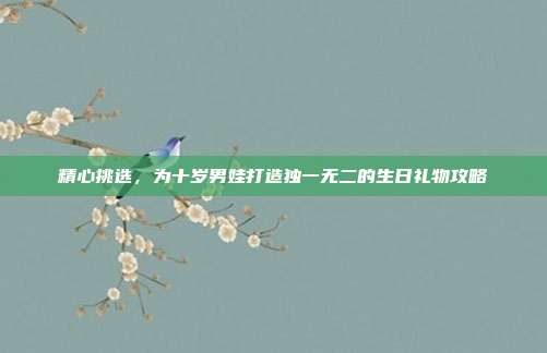 精心挑选，为十岁男娃打造独一无二的生日礼物攻略