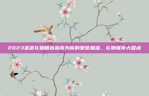 2023圣诞礼物精选指南为你的爱意加温，礼物推荐大盘点