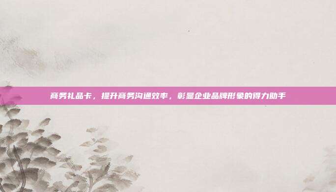 商务礼品卡，提升商务沟通效率，彰显企业品牌形象的得力助手