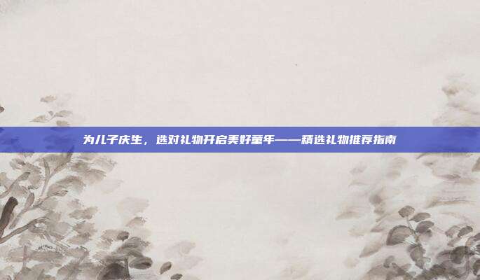 为儿子庆生，选对礼物开启美好童年——精选礼物推荐指南