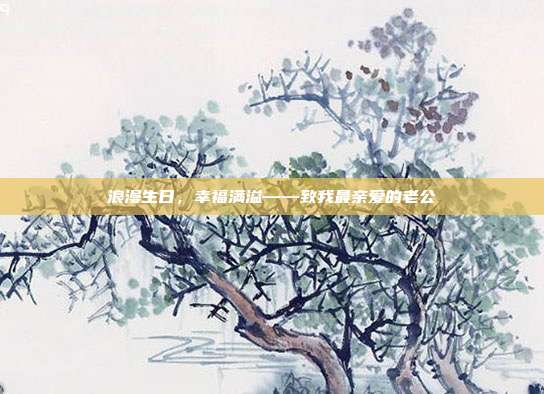 浪漫生日，幸福满溢——致我最亲爱的老公