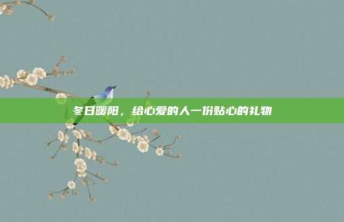 冬日暖阳，给心爱的人一份贴心的礼物
