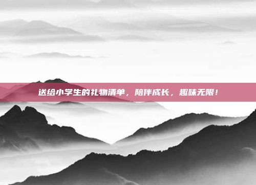 送给小学生的礼物清单，陪伴成长，趣味无限！