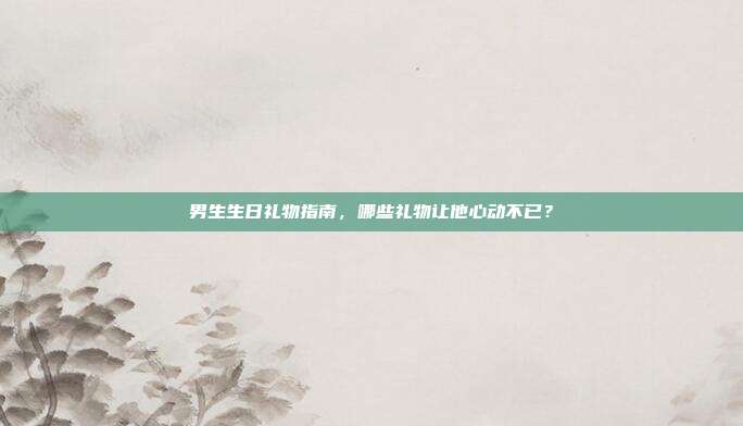 男生生日礼物指南，哪些礼物让他心动不已？