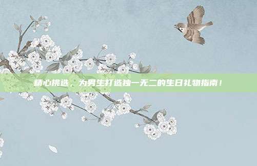精心挑选，为男生打造独一无二的生日礼物指南！