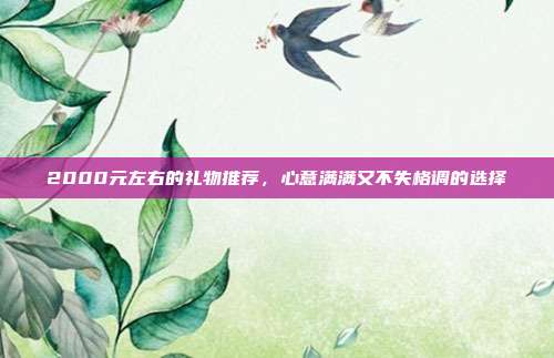 2000元左右的礼物推荐，心意满满又不失格调的选择