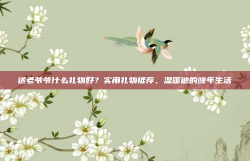 送老爷爷什么礼物好？实用礼物推荐，温暖他的晚年生活