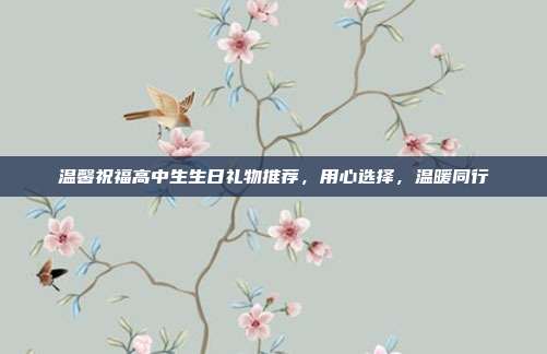 温馨祝福高中生生日礼物推荐，用心选择，温暖同行