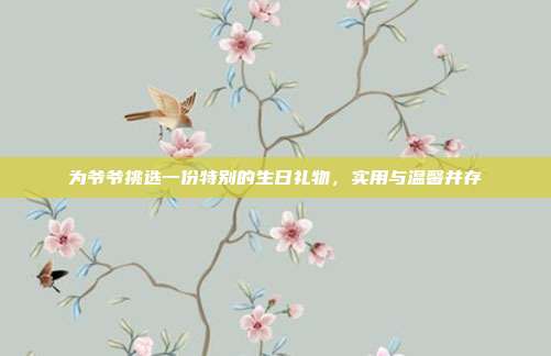 为爷爷挑选一份特别的生日礼物，实用与温馨并存