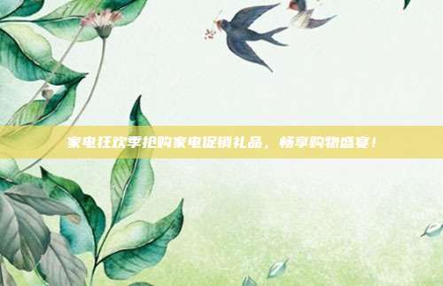 家电狂欢季抢购家电促销礼品，畅享购物盛宴！