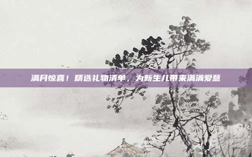满月惊喜！精选礼物清单，为新生儿带来满满爱意