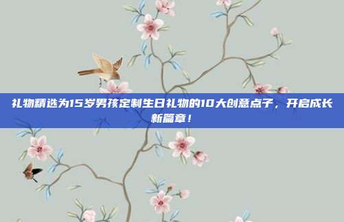 礼物精选为15岁男孩定制生日礼物的10大创意点子，开启成长新篇章！