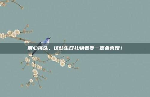 用心挑选，这些生日礼物老婆一定会喜欢！