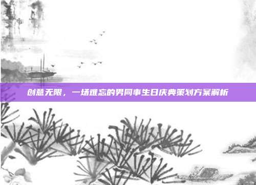 创意无限，一场难忘的男同事生日庆典策划方案解析