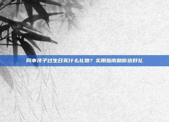 同事孩子过生日买什么礼物？实用指南助你选好礼