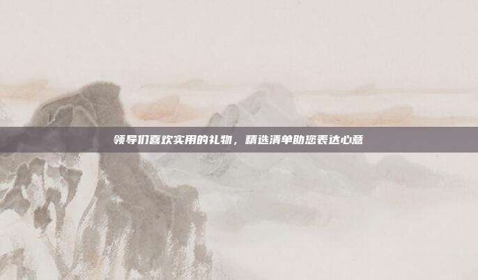 领导们喜欢实用的礼物，精选清单助您表达心意