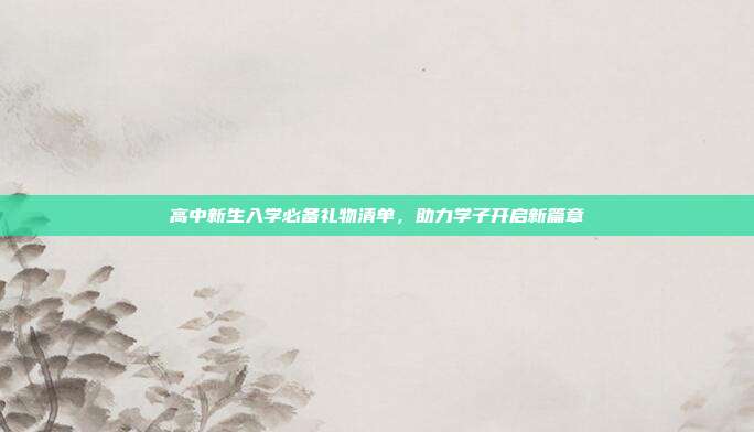 高中新生入学必备礼物清单，助力学子开启新篇章