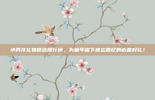 小男孩礼物精选排行榜，为童年留下难忘回忆的必备好礼！