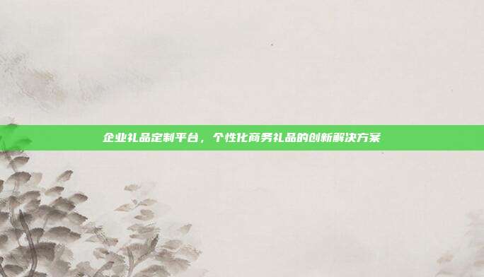 企业礼品定制平台，个性化商务礼品的创新解决方案