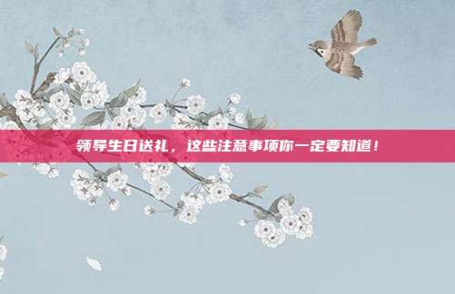 领导生日送礼，这些注意事项你一定要知道！