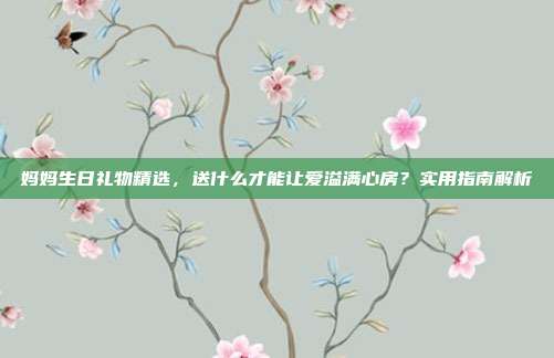 妈妈生日礼物精选，送什么才能让爱溢满心房？实用指南解析