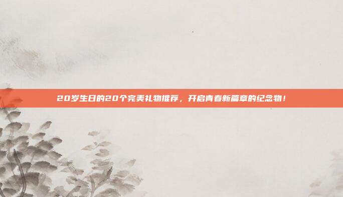 20岁生日的20个完美礼物推荐，开启青春新篇章的纪念物！